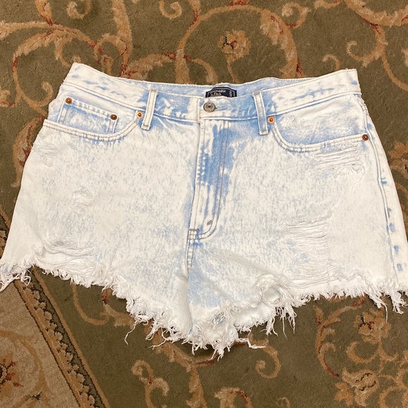 Abercrombie & Fitch Pants - Abercrombie & Fitch Light Blue Acid Wash Cutoff Denim Shorts